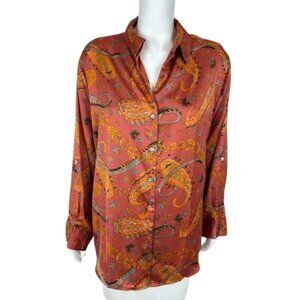 Haver + Blair Paisley Print Button-Up Blouse